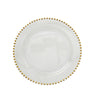 10 Pack | 8inch Clear / Gold Beaded Rim Disposable Salad Plates#whtbkgd