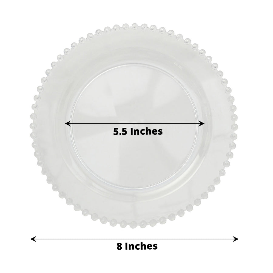 10 Pack | 8inch Clear Beaded Rim Disposable Salad Plates