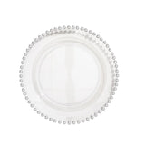 10 Pack | 8inch Clear / Silver Beaded Rim Disposable Salad Plates#whtbkgd