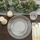 10 Pack | 8inch Clear / Silver Beaded Rim Disposable Salad Plates