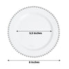 10 Pack | 8inch White / Silver Beaded Rim Disposable Salad Plates