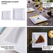 10 Pack | White 10inch Square Geometric Ridge Trim Plastic Dinner Plates, Disposable Dinnerware