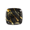 10 Pack | 6inch Black / Gold Marble Square Plastic Appetizer Snack Plates, Disposable Plates#whtbkgd