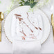 10 Pack | 6inch White / Rose Gold Marble Square Plastic Appetizer Snack Plates, Disposable Plates
