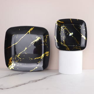 Create a Memorable Table Setting with Black and Gold Marble Plates