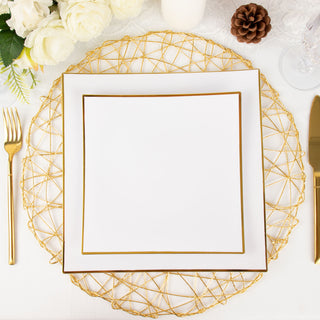 Chic and Elegant White/Gold Dessert Plates for Your Special Event