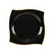 10 Pack | 10inch Black / Gold Wavy Rim Modern Plastic Dinner Plates, Disposable Party Plates#whtbkgd