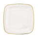 10 Pack | 10inch Clear with Gold Rim Square Plastic Lunch Party Plates, Disposable Dinner Plates#whtbkgd