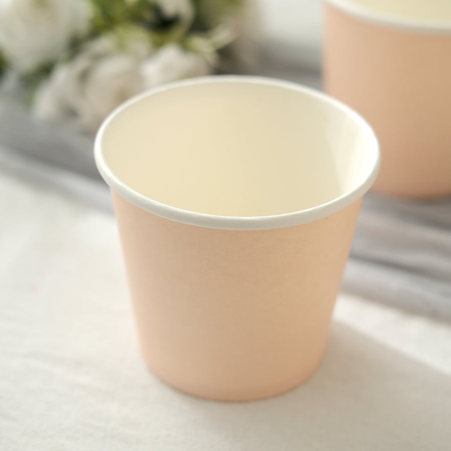 Blush 10oz Eco-Friendly Paper Dessert Cups, Disposable Ice Cream Yogurt Bowls - 300 GSM