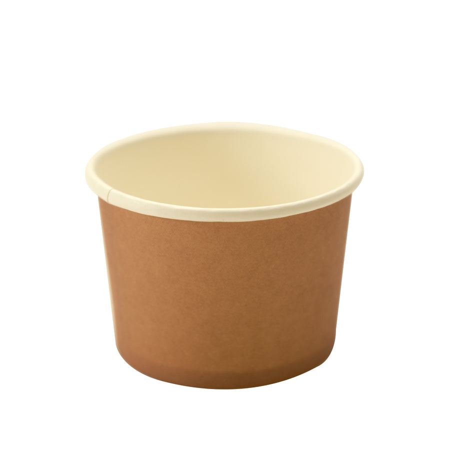 50 Pack | 8oz Eco-Friendly Disposable Natural Brown Paper Dessert Cups#whtbkgd