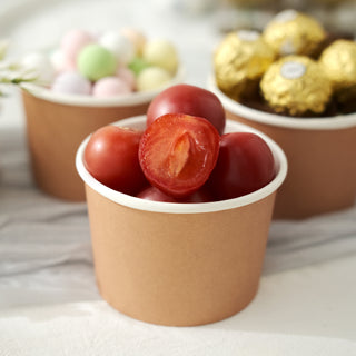Serve Your Snacks and Ice Cream in Style with Natural Brown Paper Cups