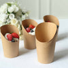 50 Pack | 14oz Natural Brown Paper Popcorn Box Appetizer Cups, Disposable Snack Cone Cups
