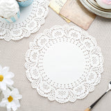 100 Pcs | 8inch Round White Lace Paper Doilies, Food Grade Paper