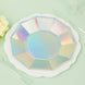 7.5inch Iridescent Geometric Dessert Salad Paper Plates, Disposable Plates with Decagon Rim