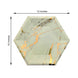 Ivory Marble 12inch Serving Dinner Paper Plates, Disposable Hexagon Geomtric Shaped Plates