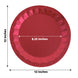 12inch Round Burgundy Geometric Foil Paper Charger Plates, Disposable Serving Trays - 400 GSM