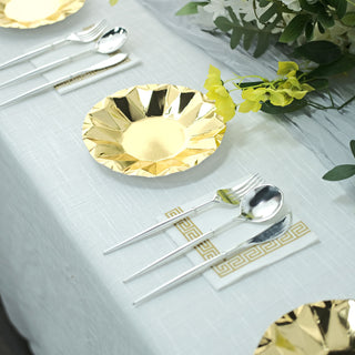 Go for Gold with Geometric Metallic Gold Dessert Appetizer Paper Plates