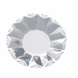 Metallic Silver Dessert Appetizer Paper Plates, Disposable Salad Party Plates - 400 GSM#whtbkgd