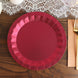 25 Pack | 9inch Geometric Burgundy Foil Dinner Paper Plates, Disposable Party Plates - 400 GSM