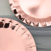 9inch Geometric Metallic Rose Gold Foil Dinner Paper Plates, Disposable Party Plates - 400 GSM
