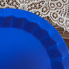 25 Pack | 9inch Geometric Royal Blue Foil Dinner Paper Plates, Disposable Party Plates - 400 GSM