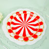 25 Pack | Peppermint Striped 9inch Circus Dinner Disposable Paper Plates - 300 GSM