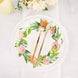 25 Pack | Rose/Peony 9inch Flower Wreath Dinner Paper Plates, Disposable Party Plates