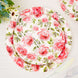 25 Pack | Rose 9inch Flower Bouquet Design Premium Dinner Paper Plates - 300 GSM