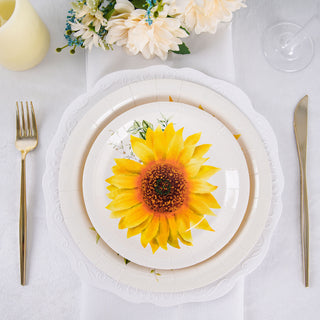Add a Touch of Sunshine with Sunflower 7" Dessert Appetizer Paper Plates