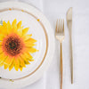 25 Pack | Sunflower 7inch Dessert Appetizer Paper Plates, Disposable Party Plates