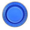 25 Pack | 10inch Royal Blue Sunray Gold Rimmed Serving Dinner Paper Plates, Disposable Party Plates#whtbkgd