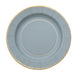 25 Pack | 8inch Dusty Blue Gold Rim Sunray Disposable Dessert Plates#whtbkgd