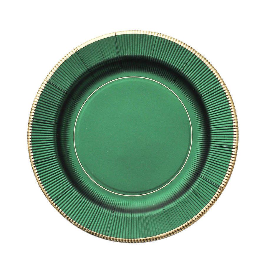 25 Pack | 8inch Hunter Emerald Green Sunray Dessert Appetizer Paper Plates#whtbkgd
