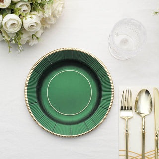 Add Elegance to Your Event with Emerald Green Sunray Dessert Appetizer Paper Plates