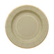 25 Pack | 8inch Khaki Gold Rim Sunray Disposable Dessert Plates#whtbkgd