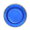 25 Pack | 8inch Royal Blue Sunray Gold Rimmed Dessert Appetizer Paper Plates, Disposable#whtbkgd