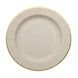 25 Pack | 8inch Taupe Gold Rim Sunray Disposable Dessert Plates#whtbkgd