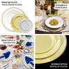 25 Pack | 8inch Khaki Gold Rim Sunray Disposable Dessert Plates