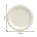 50 Pack | 7inch White Biodegradable Bagasse Dessert Plates, Sugarcane Appetizer Salad Party Plates
