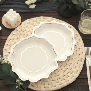 White/Silver Scallop Rim Paper Plates for All Your Event Needs
