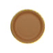 25 Pack | 10 Round Natural Brown Paper Dinner Plates With Gold Lined Rim, Disposable#whtbkgd