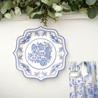 Elevate Your Event with White and Blue Chinoiserie Floral Disposable Dessert Plates