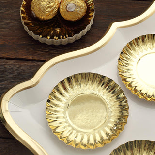 Create a Memorable Dining Experience with Round Metallic Gold Disposable Dessert Plates