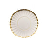 50 Pack | 3.5inch White / Gold Scalloped Rim Mini Paper Party Plates#whtbkgd