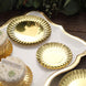 50 Pack | 5inch Metallic Gold Scalloped Rim Mini Paper Dessert Plates, Disposable Round Tapas