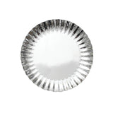 50 Pack | 5inch Metallic Silver Scalloped Rim Mini Paper Dessert Plates, Disposable Tapas#whtbkgd
