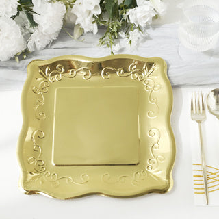 Add Elegance to Your Event with Gold Square Vintage Dinner Plates