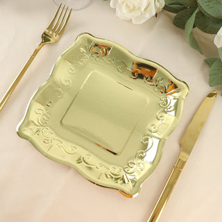 Create an Imperial Display with Metallic Pottery Embossed Party Plates