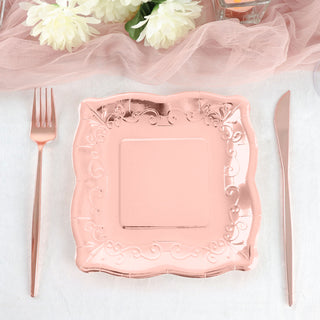 Add Elegance to Your Event with Rose Gold Vintage Appetizer Dessert Paper Plates