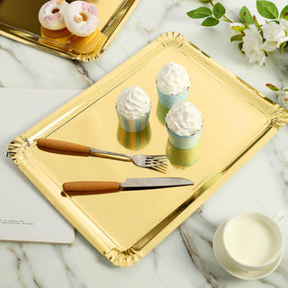 Add Elegance to Your Event with Metallic Gold Serving Trays